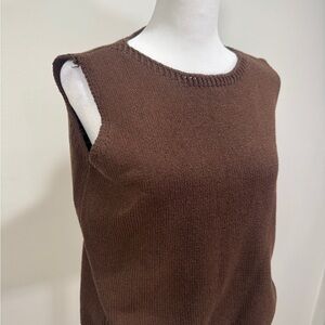 Brown Sleeveless Women's Sweater